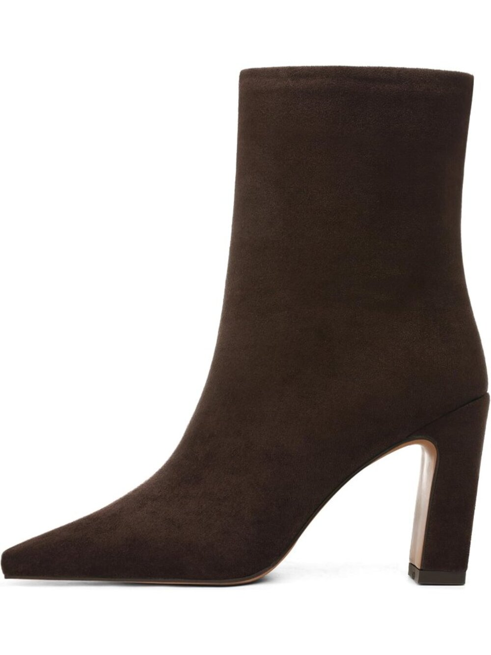 🆕Women's Brown Suede Square Toe Ankle Boots Chunky Block Heel Booties